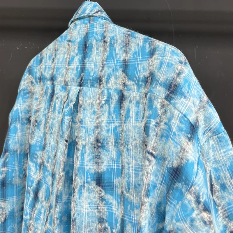 PFHQ Men's Full Print Short Sleeve Floral Shirts Summer 2024 New Loose Tie Dye Deconstruction Male Luxury Tops Handsome 21Z5032