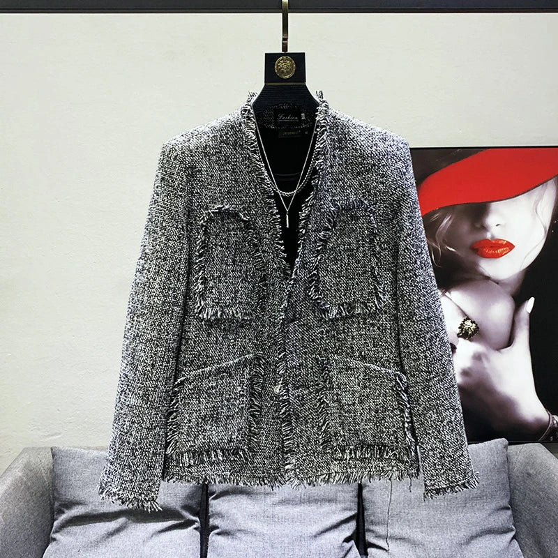 PFHQ Korean Style Knitted Small Fragrant Coat Men's Spring Loose Design Sense Tassel Casual Jacket Top Fashion Winter 21F2277