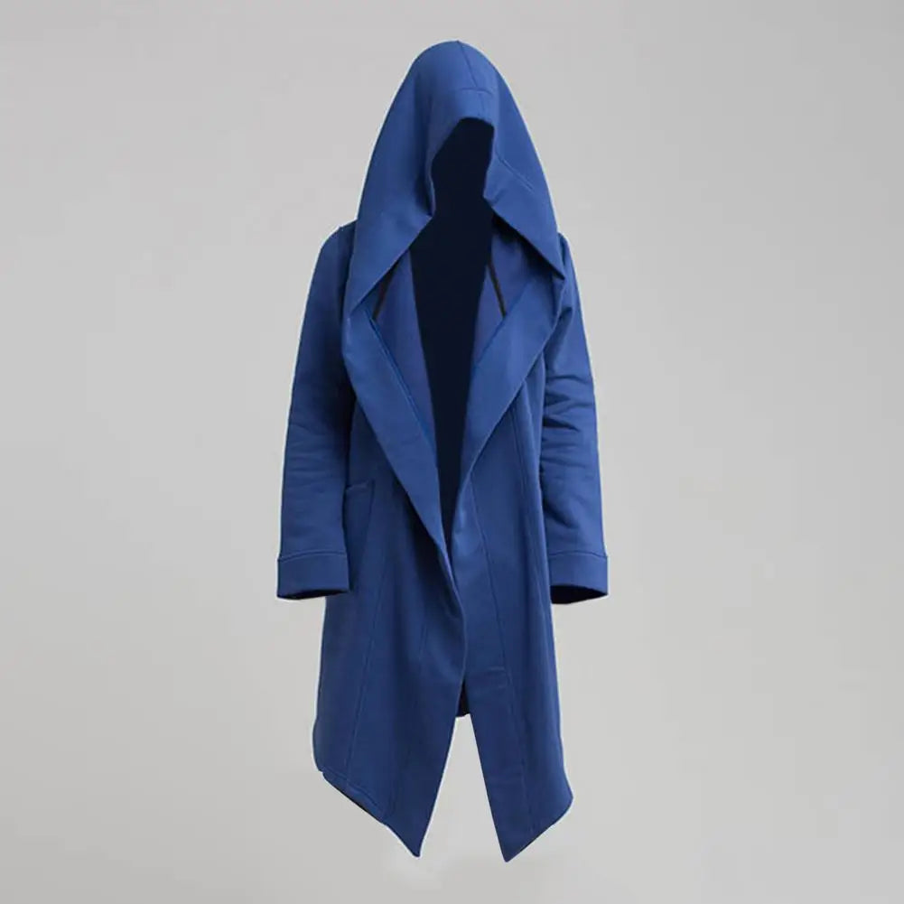 Fashionable Trench Coat  Warm Leisure Men Coat  Solid Color Long Sleeve Men Jacket