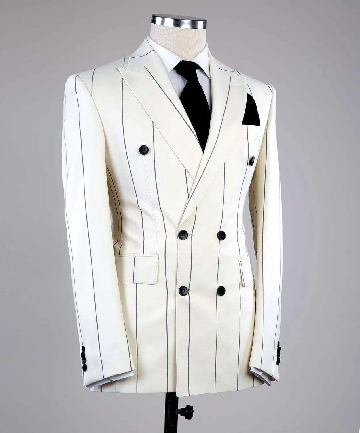 Men's Business Stripe Suits Formal Party Pantsuits Double Breasted Jacket with Pants Australian Style Blazer Customized