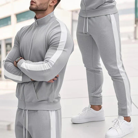 Casual Tracksuits Mens Autumn Fashion Side Striped Jackets And Pants Two Piece Sets For Men Sports Fitness Sweatsuits Streetwear
