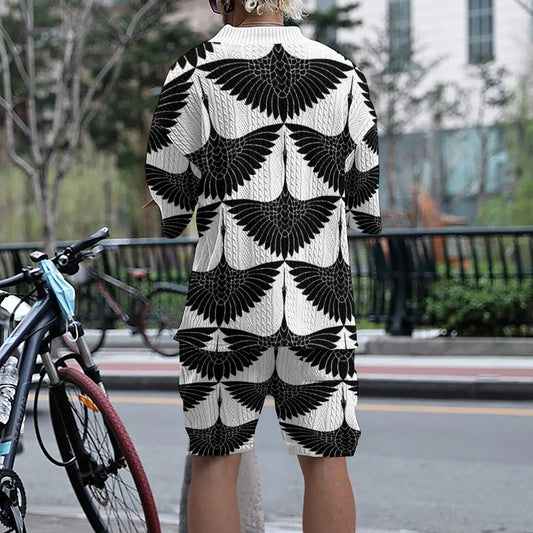 2024 New Summer Men's Set Loose Casual Sports Suit High-quality Jacquard V-neck Short-sleeved Shorts Two-piece Men's Clothing