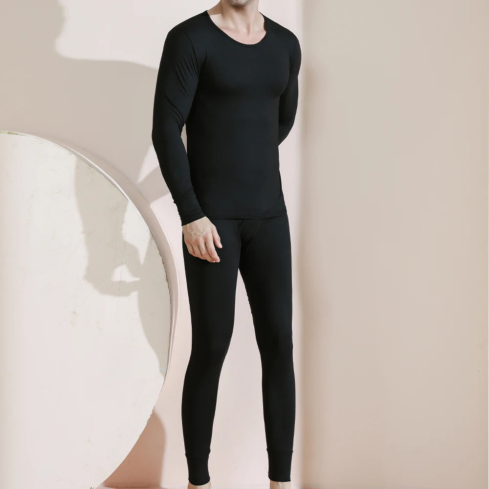 Long Johns Thermal Underwear for Men Fleece Lined Base Layer Set for Cold Weather Top Bottom Black Blue White