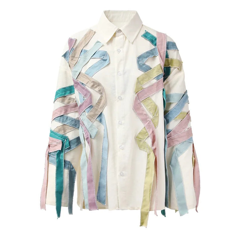 PFHQ Men's Rainbow Stripe Long Sleeve Tops Sunscreen Summer Loose Casual Colorful Light Luxury Sport Art Delicacy Shirts 21Z1985
