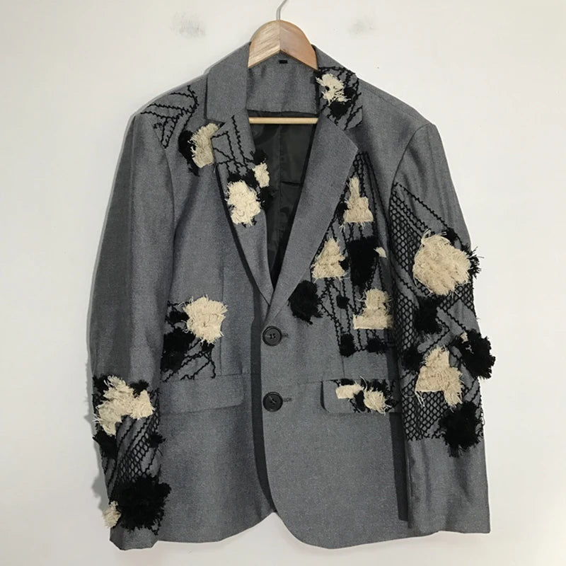 PFHQ Autumn Texture Design Niche Men's Blazers Streetwear Outdoor Patchwork Sports Baggy High Quality Delicacy Suit Coat 21Z1391