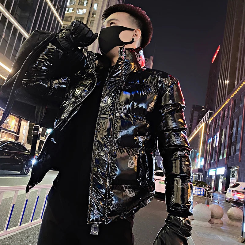 Winter Shiny Down Coats Mens Casual padded jacket High Quality Outdoor Windproof Parka Thicken Warm Puffer Tops