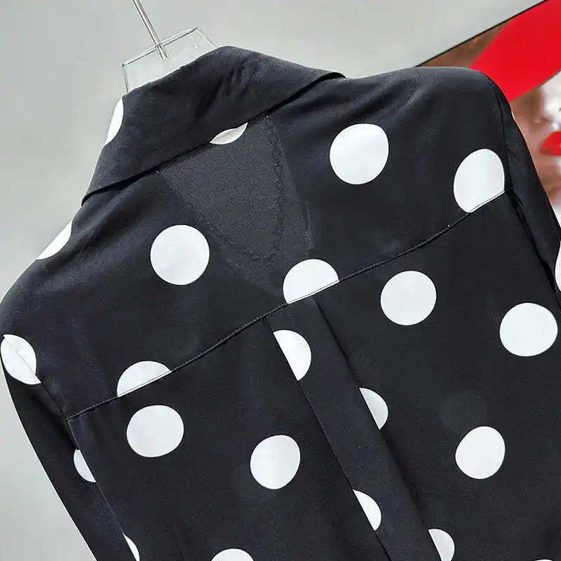 PFHQ Men's Polka Dot Printed Shirts Summer Thin Long Sleeved Design Niche Chiffon Single Breasted Comfortable Tops Male 21Z4323