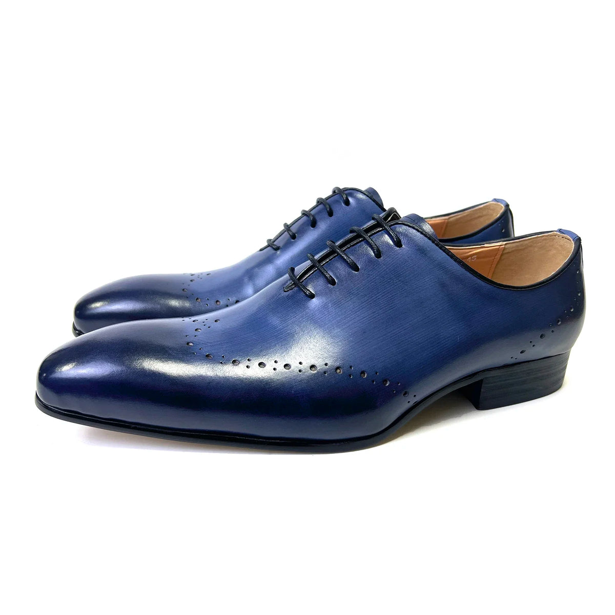 LUXURY MEN LEATHER SHOES LACE UP POINTED TOE CASUAL MENS DRESS SHOES BLUE WEDDING BUSINESS FORMAL OXFORD SHOES FOR MEN