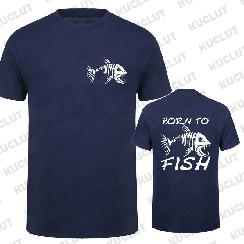 Born To Fish Funny Shirt Fashion Fisherman T-shirts Short Sleeve Funny Fishing Lover Tshirts Casual Summer Men's Street T-shirt
