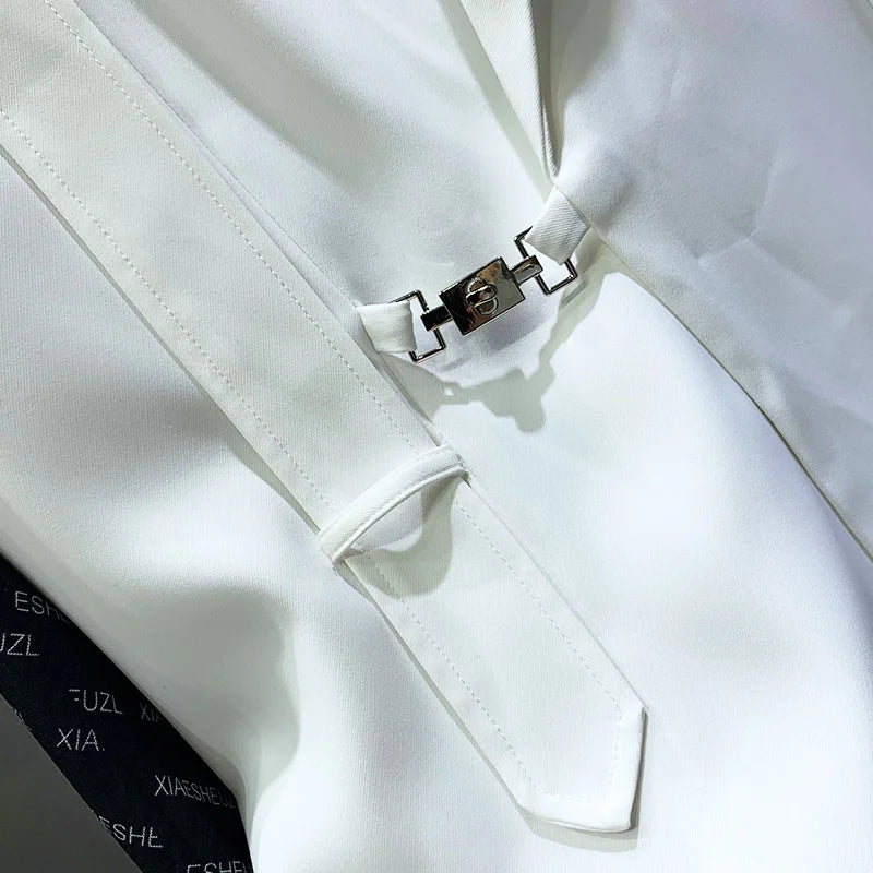 PFHQ 2023 Summer New Fashion Casual Men's 2 Pcs Set Solid V-neck Sleeveless Blazer Vests Straight Pants Sets Men Tide 21F3959
