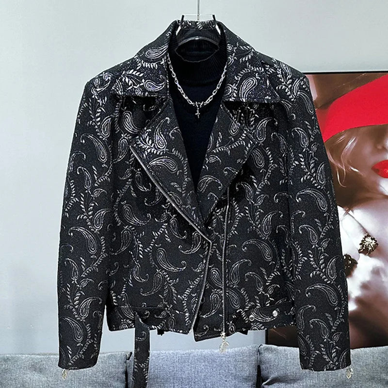 PFHQ Personalized Men's Jackets Zipper Patchwork Printing Short New Trendy Male Casual Coats High Street Autumn Menswear 21Z6314