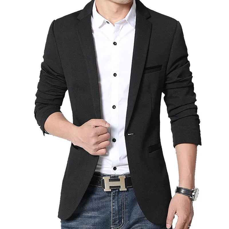 Brand Men's Casual Blazer 2023 Autumn New Fashion Slim Business Suit Coat Gentleman High-quality Men's Clothing Homme M~5XL