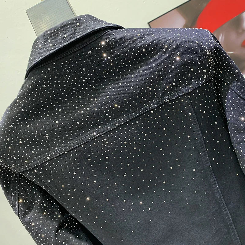 PFHQ 2023 New Hot Fix Denim Jackets For Men Solid Long Sleeve Patchwork Loose Single Breasted Coat Men's Summer Fashion 21F3440