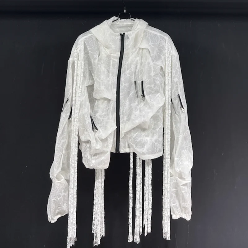 PFHQ Design Printed Summer Loose Design New Style 2024 With Hat Lace Up Long Sleeve New Fashion Male  Tops Casual 21Z5308