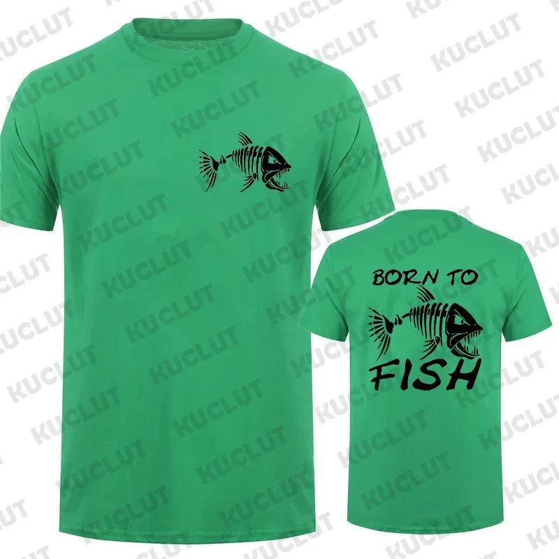 Born To Fish Funny Shirt Fashion Fisherman T-shirts Short Sleeve Funny Fishing Lover Tshirts Casual Summer Men's Street T-shirt