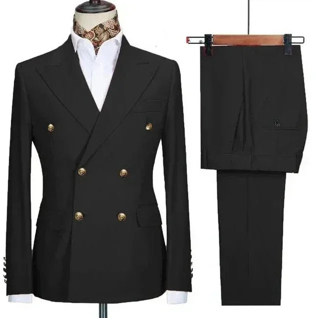 Suits For Men 2 Pieces Set Luxury Elegant Wedding Blazers Closure Collar Party Classic Full Jackets Pants Without Accessories