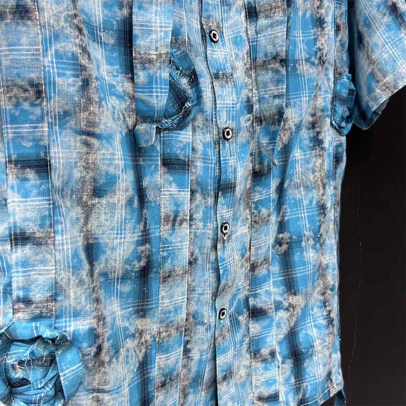 PFHQ Men's Full Print Short Sleeve Floral Shirts Summer 2024 New Loose Tie Dye Deconstruction Male Luxury Tops Handsome 21Z5032
