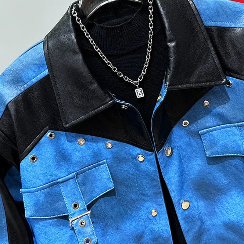 PFHQ 2024 Autumn Winter Men's Jacket Korean Fashionable Versatile Short Popular Splicing Design Male Tops Casual 21Z6057