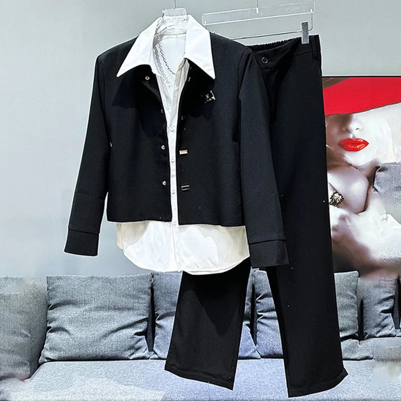 PFHQ Men's Temperament Jackets Stand Collar Tide Single Breasted Haute Quality Personality Versatile Male Summer Coat 21Z4508