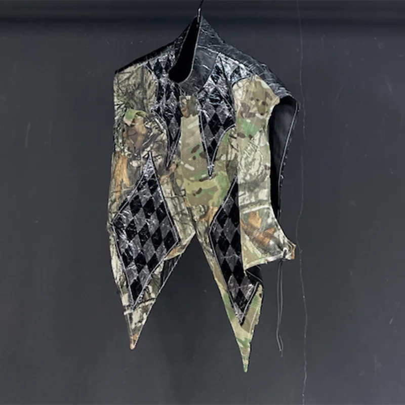 PFHQ Men's Camouflage Functional Multi Pocket Workwear Vest Trendy Street Loose Shoulder Sleeveless Top Fashion 21Z5017