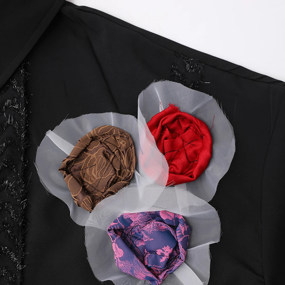 PFHQ Personality Men's Flower Decorate Long Sleeve Shirt Original New Advanced Niche Design Light Luxury Tops Summer INS 21F3035