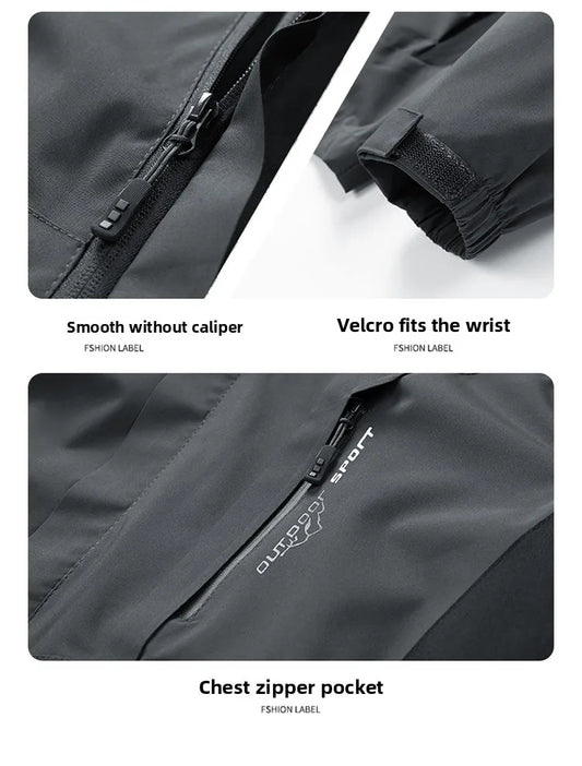 Spring and autumn functional style outdoor windbreaker men's workwear hooded jacket mountaineering suit handsome jacket men